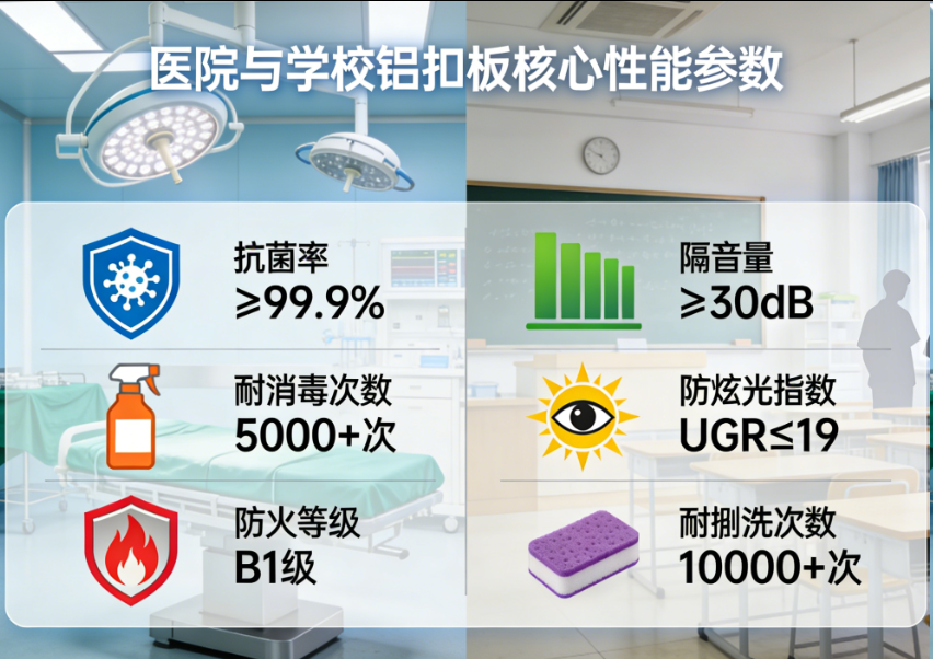 厂家视角:医院学校铝扣板选型指南-从抗菌到隔音的精准适配