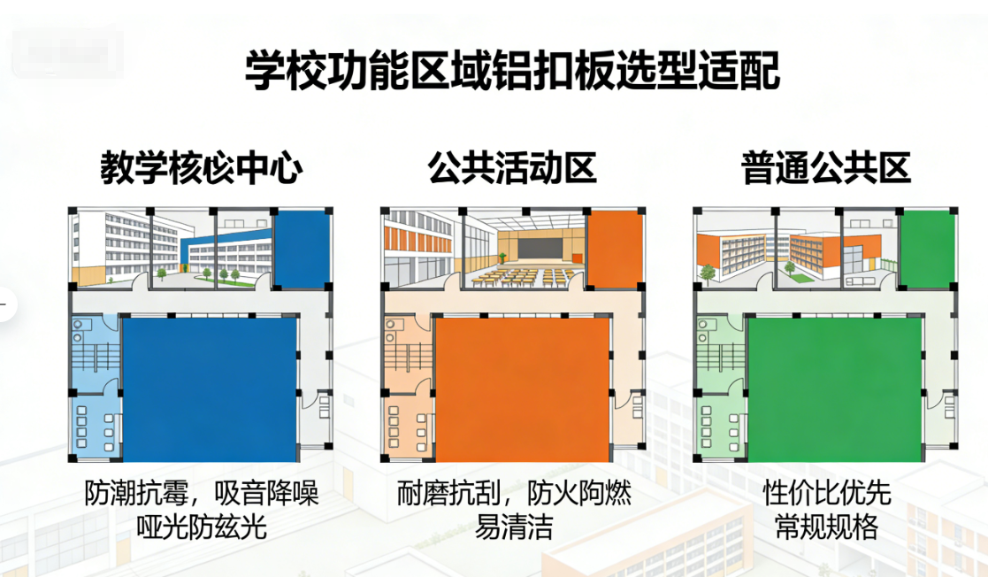 学校医院铝扣板选型指南：核心性能需求与场景适配要点