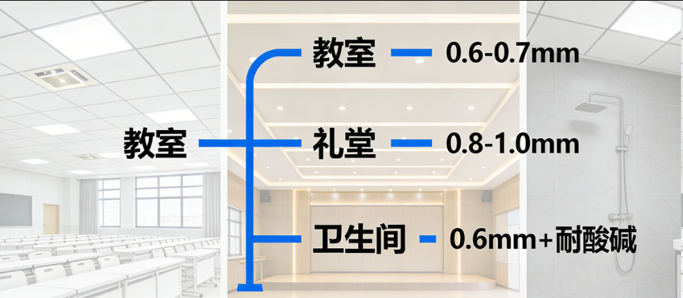铝扣板厂家赶工不踩雷！年底学校铝扣板采购：基材、工艺避坑清单